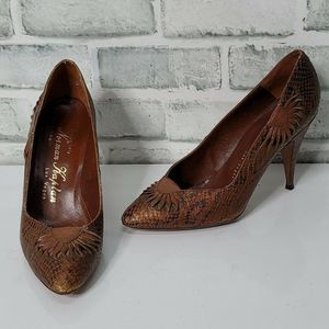 Vintage Perez Juan Sasa Womens‎ 6 Bronze Snakeskin
